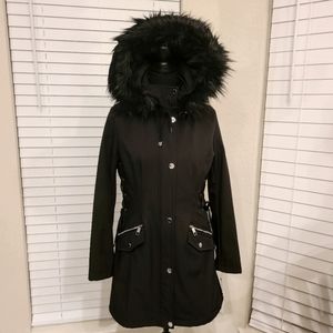 Large Black GUESS Jacket with Hood
